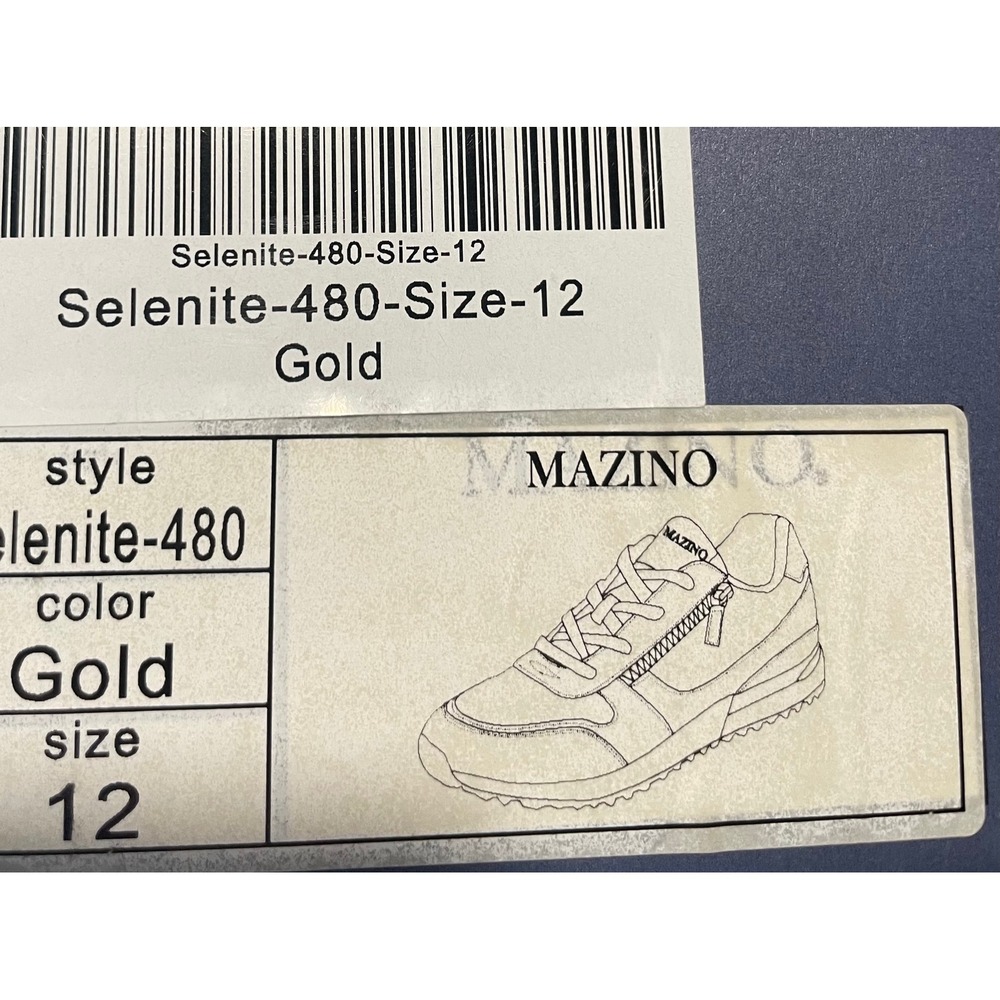 Mazino Selenite Mens Gold Metallic Side Zip Fashion Sneakers Size 12 NEW - Picture 7 of 8